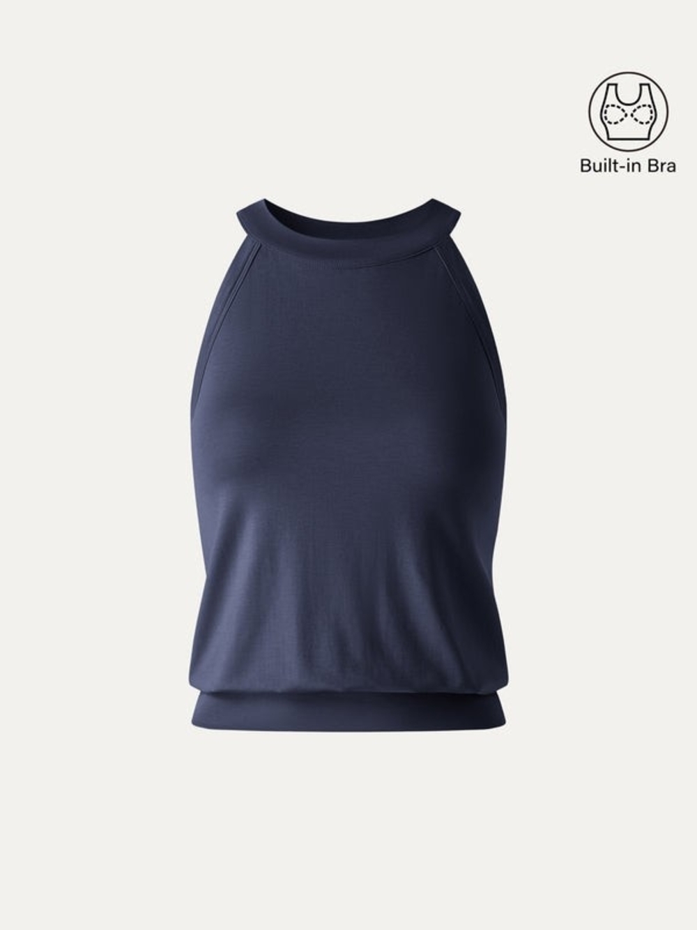 OGL Navy Halter Neck Banded Hem Bra Tank